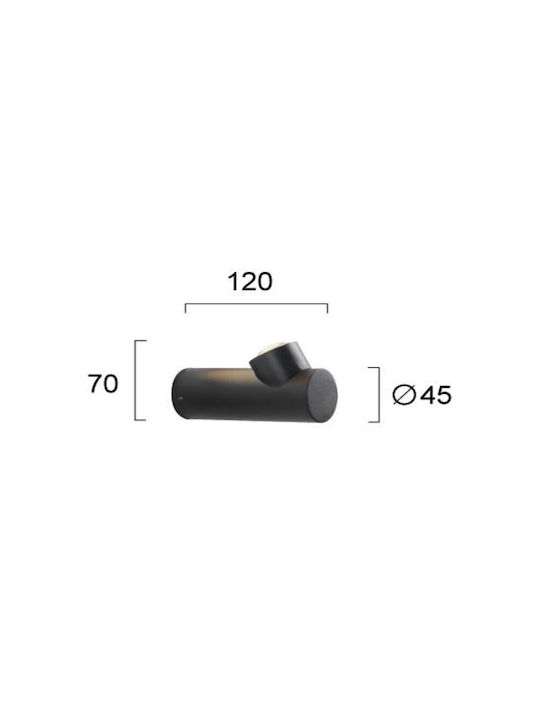 Viokef Wandmontiertes Außen-Spotlight LED IP54 7W mit Warmweiß Licht Doppelstrahl 4.5x4.5x7εκ.