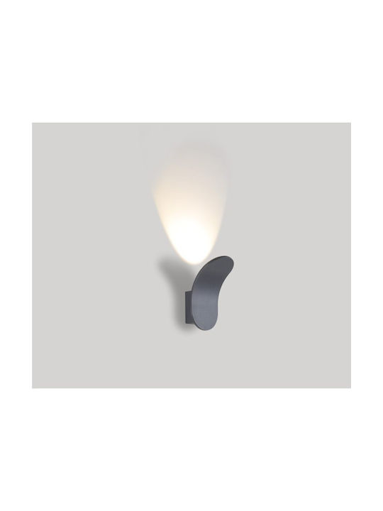Luma Lamp Wall with Integrated LED and Warm White Light Gray 10x17x17cm