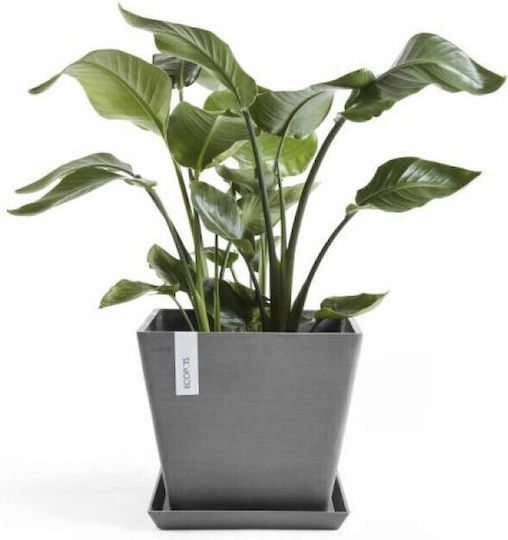 Ecopots Rotterdam Taper Square Γλάστρα Πλαστική Ανθρακί 30x30x26.3εκ.