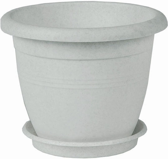 Viomes Terracotta Γλάστρα Πλαστική Μαρμαρί 25x25x21εκ.