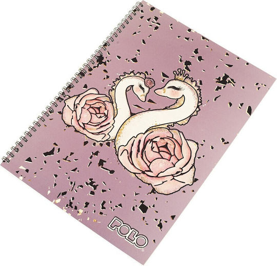 Polo Design Τετράδιο Σπιράλ 17x25cm 3 Θεμάτων Swans 919002-8285