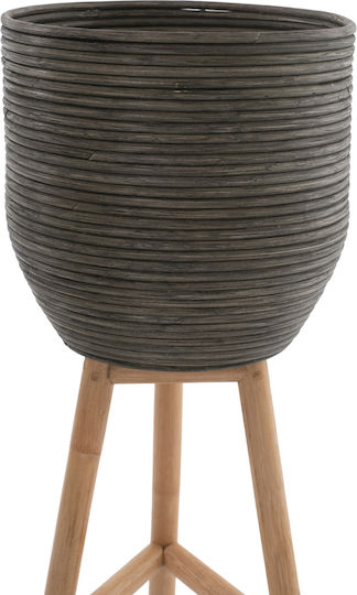 HomeMarkt Γλάστρα Bamboo Φυσικό/Πράσινο 36x36x95εκ.