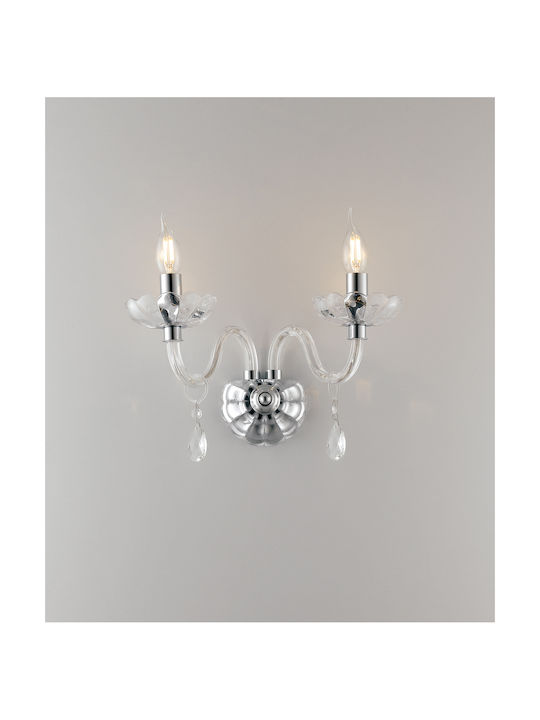 Fan Europe Riflesso AP2 Chrome Lamp Wall Silver 40x18x31cm Fan Europe Riflesso AP2 Chrome Lamp Wall Silver 40x18x31cm