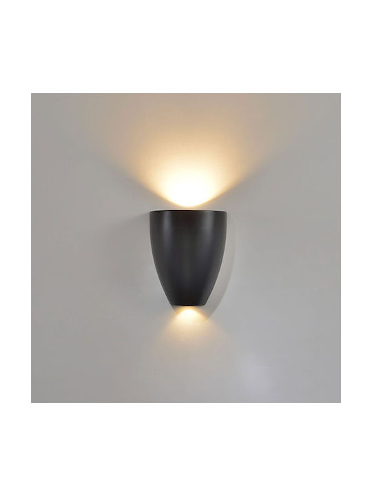 Luma Modern Lamp Wall with Integrated LED and Warm White Light Black 13.5x13.5cm
