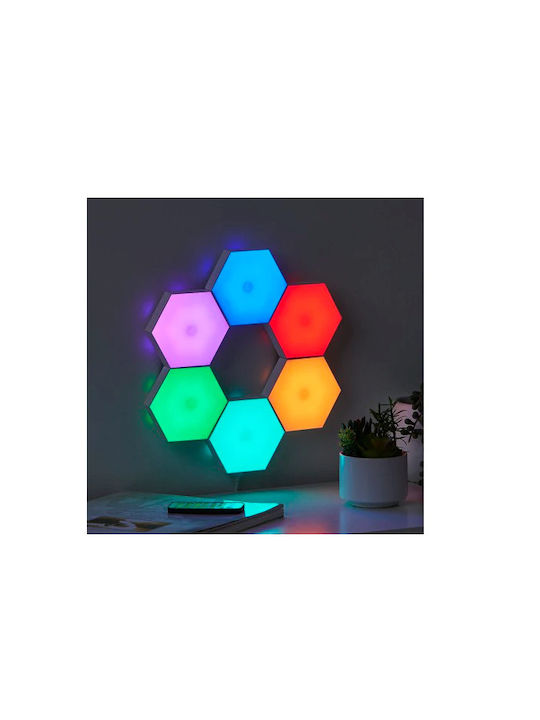 Decorative Lamp with RGB Lighting Hexagon LED Battery White