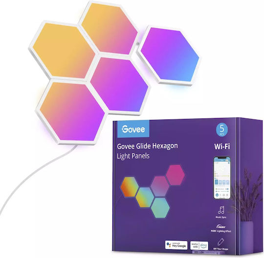 Govee Smart Decorative Light Glide Hexa H6061 LED RGBIC Hexagon 5pcs