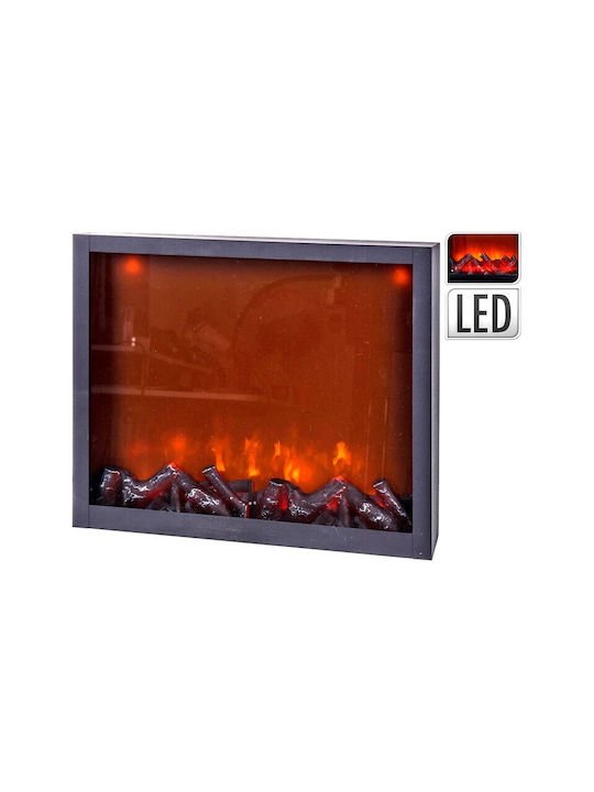 BigBuy Dekorative Lampe Kamin Schwarz