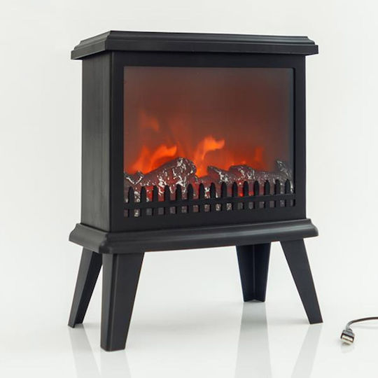 Eurolamp Dekorative Lampe Kamin Schwarz
