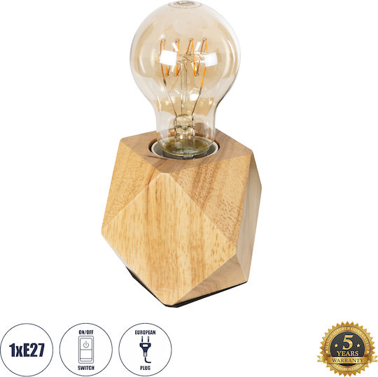 GloboStar Rhombus Dekorative Lampe mit Fassung für E27 Lampe Beige