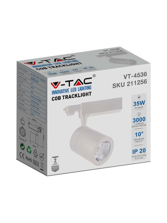 V-TAC Μονό LED Θερμό Λευκό Σποτ σε Λευκό Χρώμα