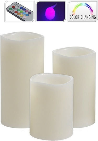 Dekorative Lampe Wachs-Politur Weiß 3Stück