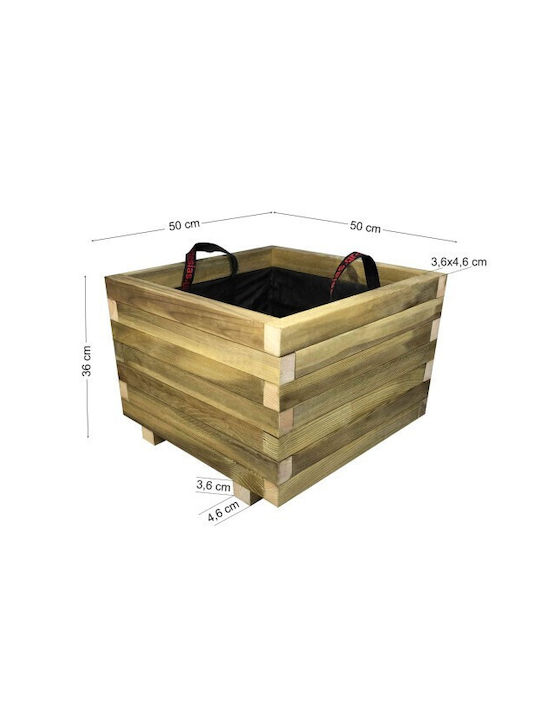 Tesias Γλάστρα Ξύλινη Καφέ 50x50x36εκ.
