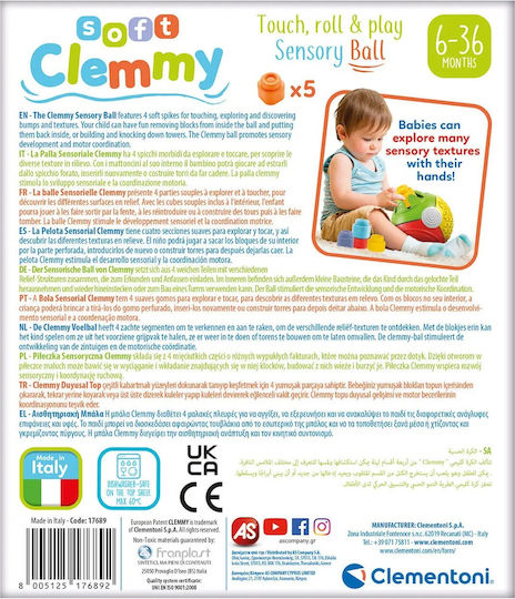 Baby Clementoni Ball Sensory Soft Clemmy for 9++ Months Red