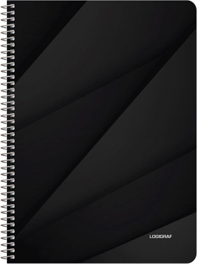 Black & White Spiral Notebook Wirelock B5/17x25 4 Subjects 6pcs
