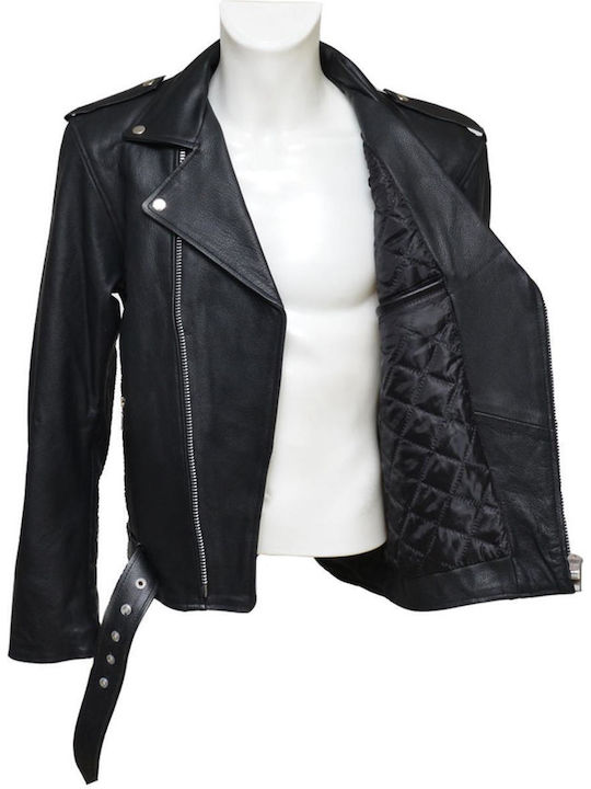 Dermatina 100 Biker Leather Jacket Black