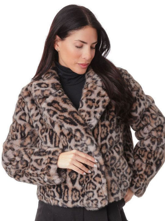 Κοντή Γυναικεία Γούνα Animal Print