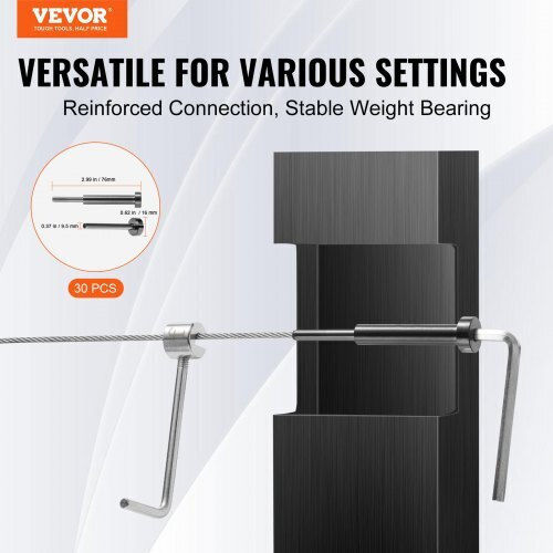 Vevor Κάγκελο από Ανοξείδωτο Χάλυβα (Inox) 30τμχ