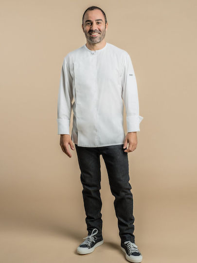 Clement Design Σακάκι Σεφ Λευκό με Japan