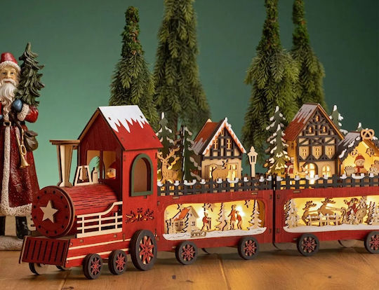 Beleuchtet Weihnachtliche Holz Figur Zug Höhe 56cm