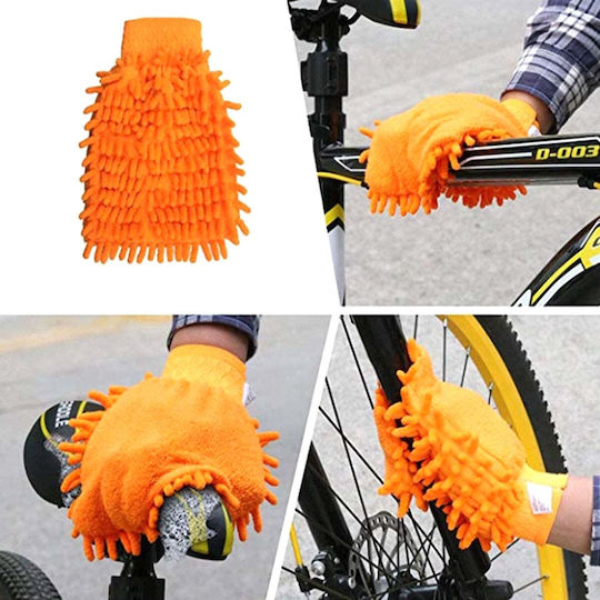 Set 5 Perii 1 Cârpă De Curățare Din Microfibră Pentru Curățarea Bicicletelor Portocalii