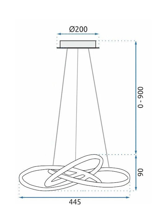 Toolight Κρεμαστό Φωτιστικό Χρυσό LED