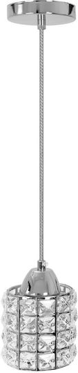 Toolight Hängelampe Silber mit Kristallen