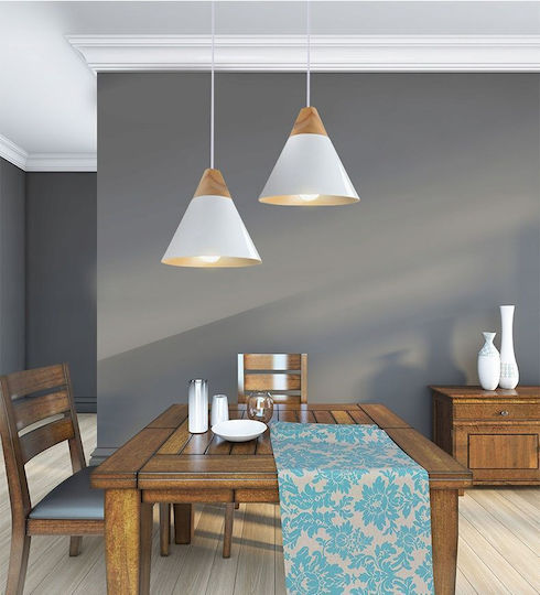 Toolight Hängelampe Weiß mit Fassung E27