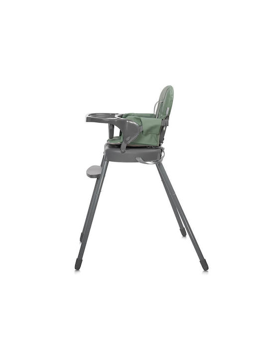 Lorelli Siesta Foldable Baby Highchair 3 in 1 with Adjustable Height Green Leather