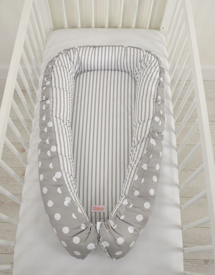 Bobono Baby Nestkissen Gray, Dots On Gray