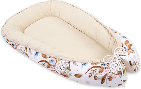 Bobono Pernă pentru bebeluși în formă de cuib White, Beige