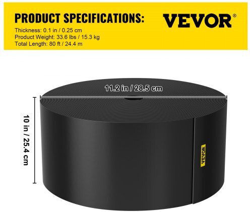 Vevor Μεταλλικό Ρολό Περίφραξης σε Μαύρο Χρώμα x80cm