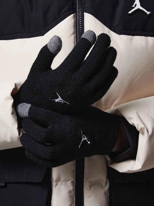 Kids Beanie Set with Gloves Knitted Black