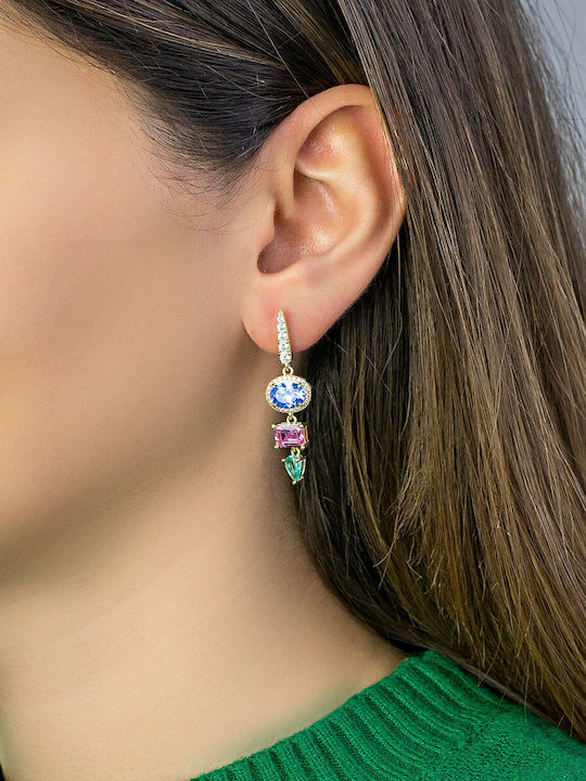 Luxenter Earrings made of Silver Gold Plated with Stones