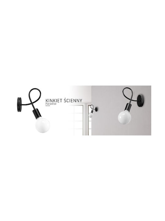 Toolight Leuchte Wand mit Fassung E27 Schwarz