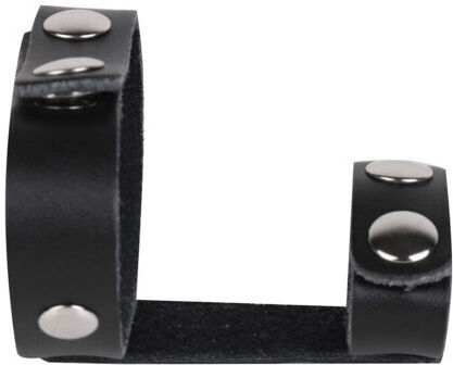 Naughty Toys Snap Fastener Double Loop Leather Cock Ring