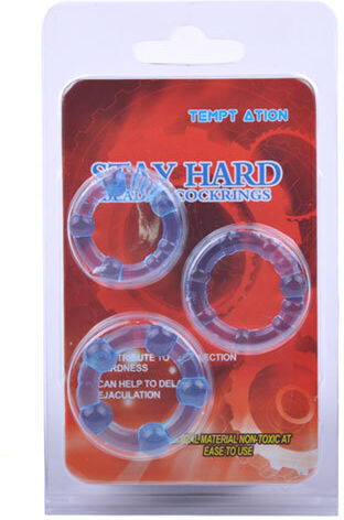 Clear Blue Triple Cockring Kit