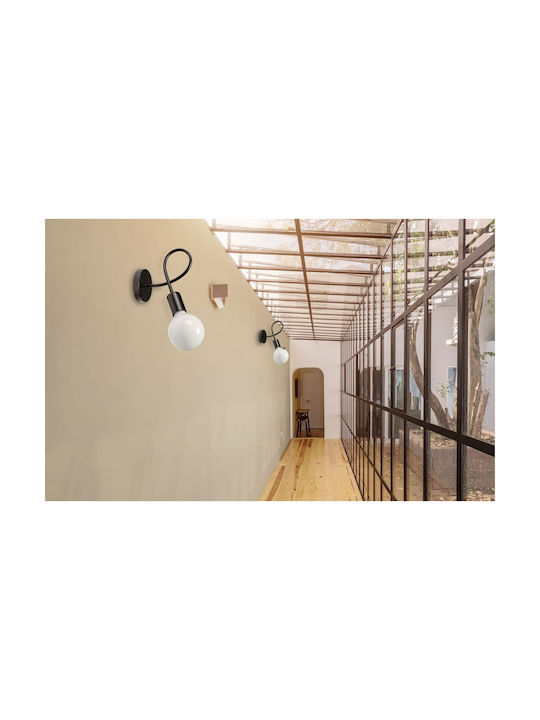 Toolight Leuchte Wand mit Fassung E27 Schwarz