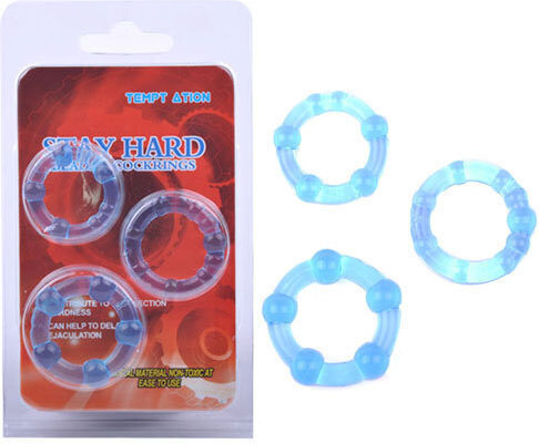 Clear Blue Triple Cockring Kit