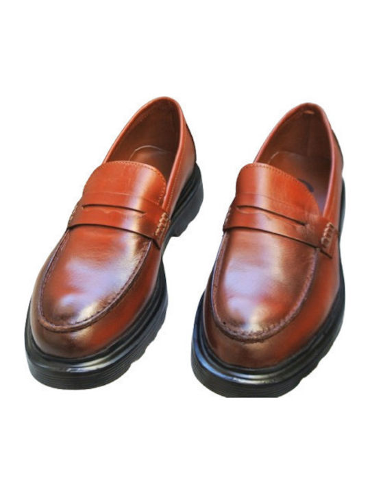 Leder Herren Mokassins in Tabac Braun Farbe