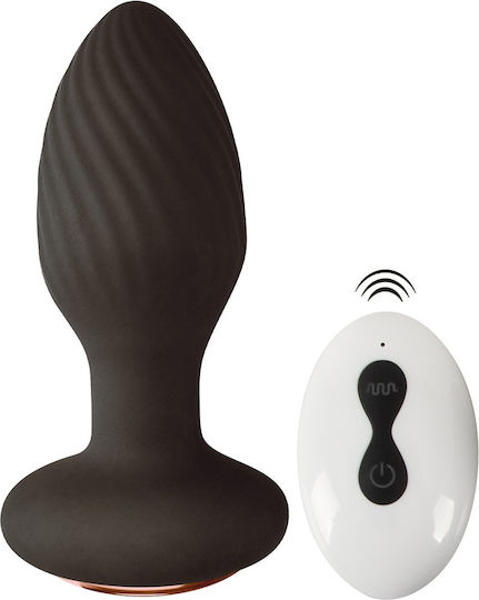 Anos Rotating Anal Plug with Wireless Function and Vibration Medium Gold