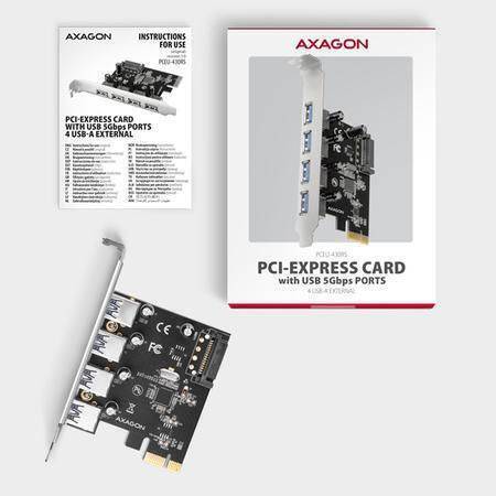 Axagon Κарта PCIe в 4 порта SATA (PCEU-430RS)