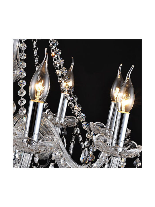 Toolight Chandelier with Crystals 8xE14 Transparent 68cm OSW-04600