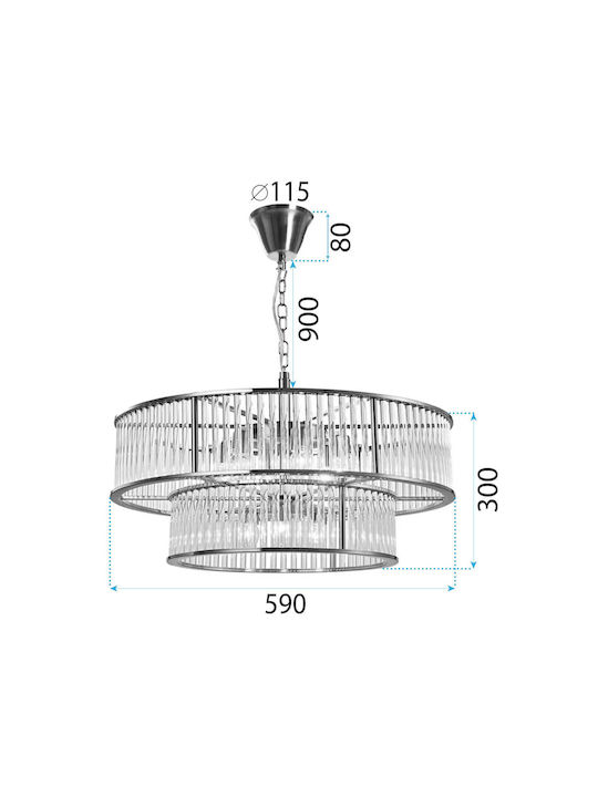 Toolight Kronleuchter mit Kristallen OSW-05101