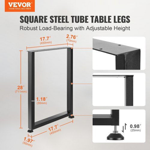 Vevor Picior Metalic Mobilier 2 Bucăți Potrivit Pentru Masă / Măsuță / Birou 3x3cm Negru