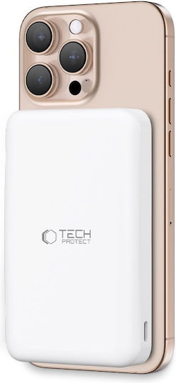 Tech-Protect PB24 Lifemag MagSafe Power Bank 10000mAh 15W with USB-A Port and USB-C Port White
