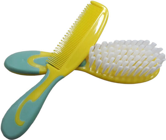 Kidsme Baby Brush & Comb Yellow 2pcs