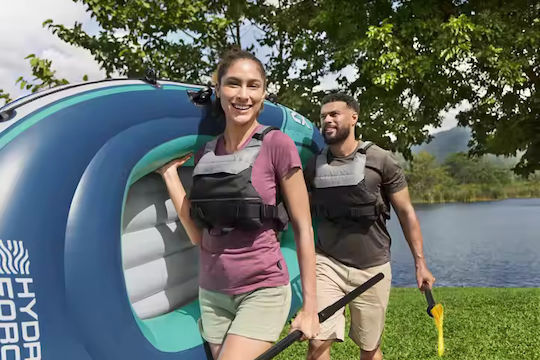 Bestway Hydro Force Trek X2 Inflatable Boat for 1 Person Blue with Oars & Pump 232x118cm