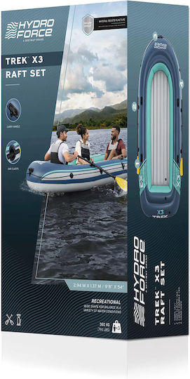 Bestway Hydro Force Trek X3 Inflatable Boat 3 Adults Blue with Paddles and Pump 294x137cm