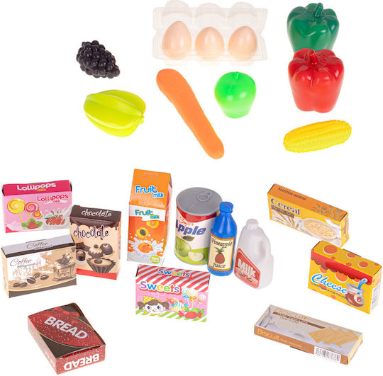 Supermarket Role Play Toy Trolley Cash Register 47 Pieces
