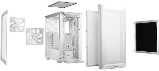 Be Quiet Pure Base 501 Gaming Midi-Turm Computergehäuse mit Seitenfenster Airflow Fenster Weiß